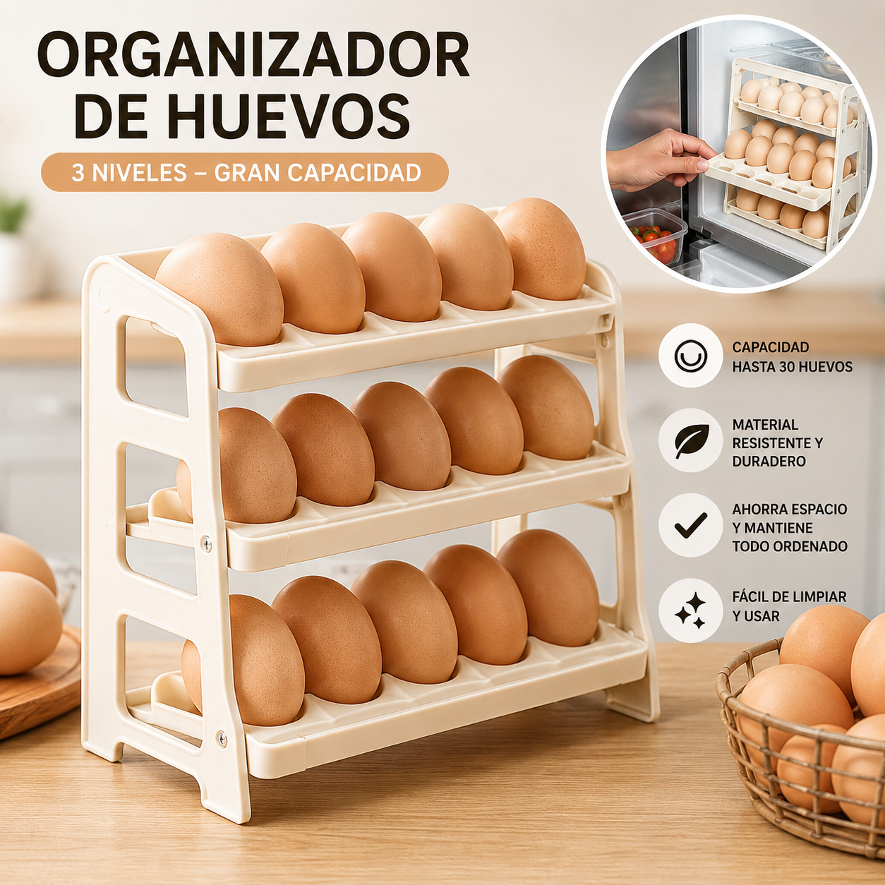 Contenedor de huevos plegable de plástico