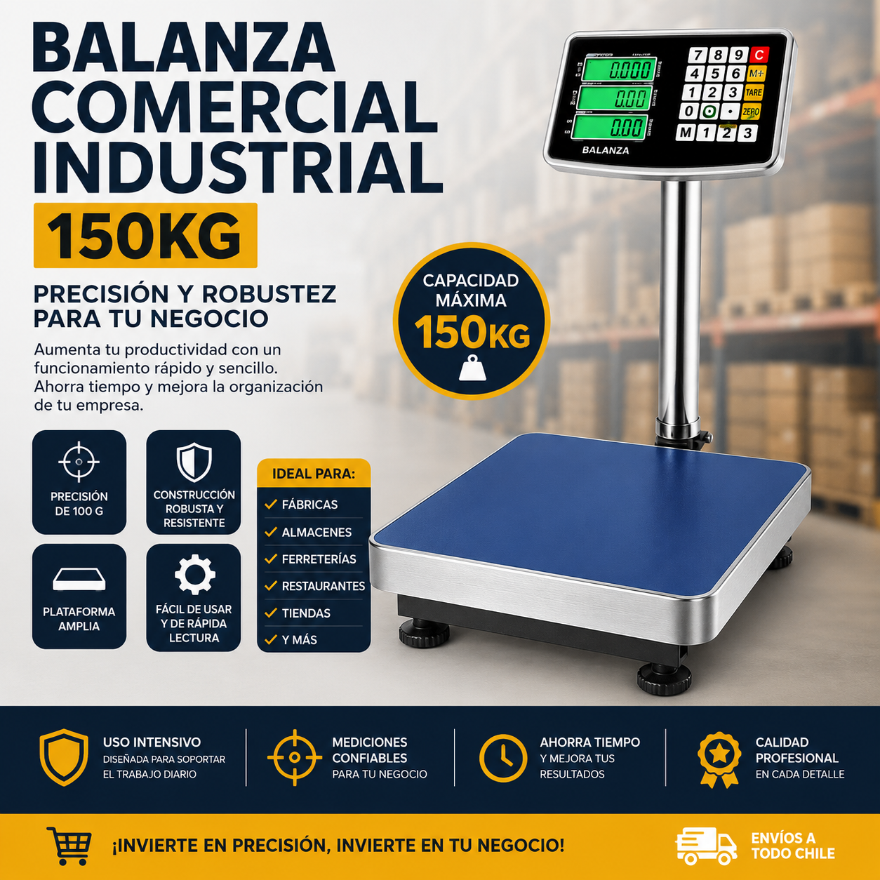 Balanza Comercial Industrial 150 kg